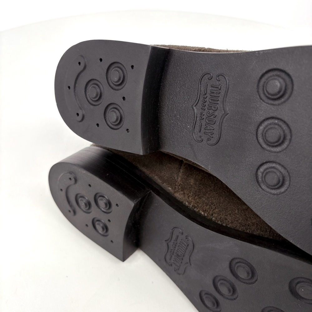 THURSDAY BOOT CO. | Duchess Leather Chelsea Boots in Olive Brown Suede | Sz 10 - Picture 14 of 15